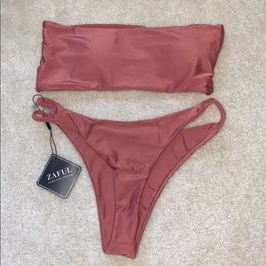 Rust Zaful Strappy Bandeau Bikini Set